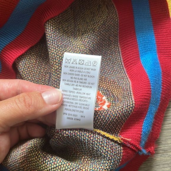 Vintage colourful floral knit crew neck sweater - Picture 7 of 8